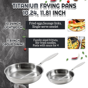 Sartén Moderna Ecológica de Acero Inoxidable Martillado con Tapa de Vidrio, Duradera, Resistente a los Arañazos, Apta para <span class=keywords><strong>Horno</strong></span> e Inducción, Juego de Utensilios de Cocina - Product Image 6