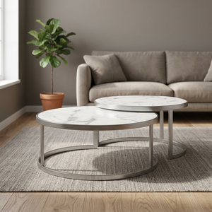 Sheeraz International Modern Rustic <b>Nesting</b> Coffee <b>Table</b> Set of 2 Home Restaurant Hotels Metal <b>Tables</b> for Living Room Furniture - Product Image 3