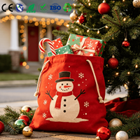 Bolsa de Regalo de Navidad Ecológica de Lona con Cordón, Bolsa de Algodón Reutilizable para Regalos, Bolsa para Recuerdos de Fiesta Navideña, Bolsa de Compras para las Fiestas