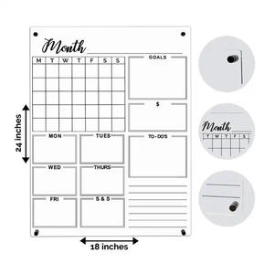 New Arrivals Custom Magnetic <b>Clear</b> <b>Acrylic</b> Sheet Board Calendar Monthly Weekly Daily To-Do List Fridge Dry Erase Whiteboard - Product Image 6