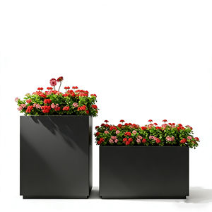 Jardinière en métal d'extérieur, grand pot <span class=keywords><strong>à</strong></span> fleurs, jardinière surélevée pour patio, balcon, cour, aménagement paysager, décoration - Product Image 2