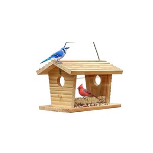 Houten Buiten Vogelvoeder Geschikt Voor Buiten Eekhoorn Opknoping Vogelhuis Feeder, Houten Vogelhuis Feeder - Product Image 2