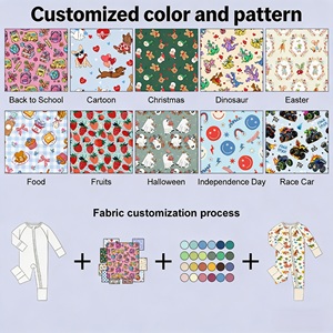 Miozing Yaban Mersinli ve Fiyonk Desenli Bebek Tulumu Nem Emici Bebek Pijama Fabrikadan Doğrudan Bebek Kıyafetleri - Product Image 4