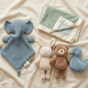 Manta <span class=keywords><strong>de</strong></span> Seguridad Personalizada para Bebés con Juguete Suave para Recién Nacidos y Niños Pequeños, Regalo Reconfortante para un Sueño Seguro y Tranquilo - Product Image 1