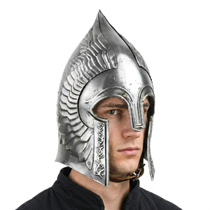 Medieval Elven Steel Helmet with Winged Design Handcrafted Metal Armor Inspired by Lord of Rings Style Vintage Diwali Christmas - Product Image 1