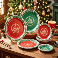 Nouvelles assiettes en papier jetables de qualité supérieure pour les fêtes, vente en gros