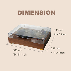 Tourne-disque <span class=keywords><strong>vinyle</strong></span> rétro portable avec Bluetooth 5.0+ et sortie RCA <span class=keywords><strong>pour</strong></span> système audio domestique - Product Image 6