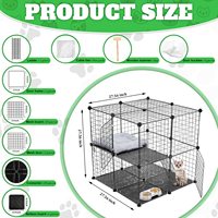 Parc pour animaux de compagnie en fil métallique à assembler soi-même, clôture multi-niveaux détachable pour chat, chaton, chiot, lapin et petits animaux d'intérieur