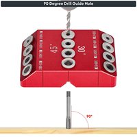 Guide de perçage pour trous à 30, 45 et 90 degrés, 4 tailles, pour trous angulaires et droits, perceuse portable pour garde-corps de terrasse, vis à bois