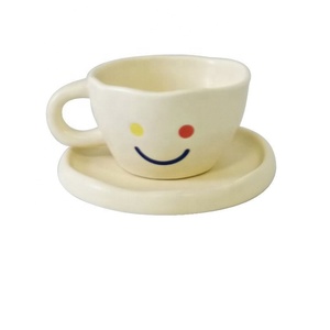 Nuove tazze con piattino in ceramica per caffè e latte per la colazione set di piatti da dessert per la colazione tazza carina - Product Image 1