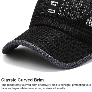 Wholesale Custom Patch Logo 6 Panel Summer Breathable Polyester Mesh Unisex Baseball Cap Sports Caps Sun <b>Hat</b> for Women Men - Product Image 3