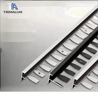 Profilé métallique flexible en forme de F pour les bords des carreaux et des sols courbes - Moulure de transition pour sols
