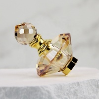 Luxe Champaign Or Cristal Diamant Forme Mini 1ml Verre Parfum Huile Essentielle Bouteille En Gros