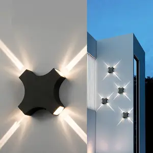 12w led estrella Cruz luz impermeable al aire libre de la pared de la lámpara al aire libre moderna decoración de la pared de la luminaria