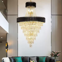 Lustre moderne en or brossé sur mesure, style Empire français, en métal et cristal K9, pour salon, luxe