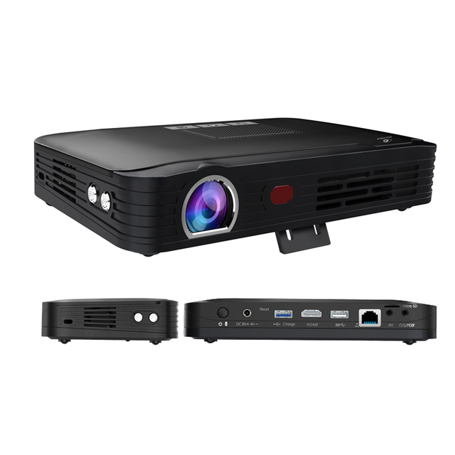 Outdoor DLP 3D LED Projector with Built-in Battery and Wi-Fi Portable U8E