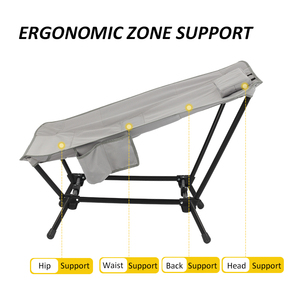 Chaise-lit de camping pliable en aluminium, grande, robuste, légère et très confortable, avec logo personnalisé pour l'extérieur - Product Image 4