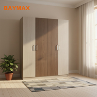 Armoire moderne à quatre portes, armoire de rangement en bois, dressing, meubles de chambre à coucher
