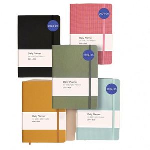 High Quality Custom Promotional 2025-2026 A5 Leather Hardcover Weekly Monthly <b>Planner</b> Notebook - Product Image 1