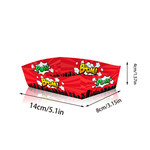 Huancai 24 PCS Hero Party Favor Jetable Papier Alimentaire Plateau De Service Snack Plateaux Papier Alimentaire Bateaux pour Enfants Fête D'anniversaire Fournitures - Product Image 3