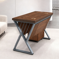 Table de bureau en bois de style industriel moderne la plus populaire avec cadre en acier pour immeuble de bureaux à usage commercial