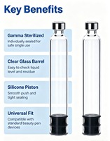 Cartouche cosmétique en verre borosilicate transparent de 3 ml, compatible avec diverses cartouches de stylos de beauté pour le stockage de liquides de soin de la peau