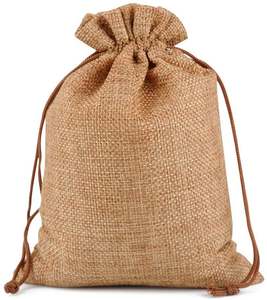 Bolsa con cordón de lino y yute ecológica Color natural reutilizable para té y fiestas Regalo comercial y promocional para agencias de viajes - Product Image 1