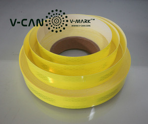 Ruban d'avertissement <span class=keywords><strong>rétro</strong></span> réfléchissant Microprisme pour véhicule utilitaire ruban adhésif <span class=keywords><strong>jaune</strong></span> chaux fluorescent marquage réfléchissant DOT - Product Image 4