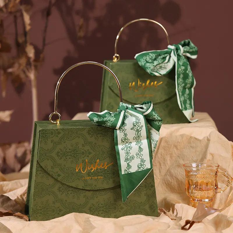 Bolso de mano creativo en forma de T, caja de regalo de alta calidad para dulces de boda, novedad