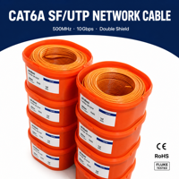 Câble Ethernet LAN Shibei de haute qualité Cat6A SF/UTP 4 paires 23AWG en cuivre blindé 10 Gbit/s 305 m pour système CCTV industriel