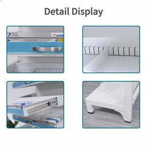 कस्टम मेटल मेडिसिन फार्मेसी, ऑपरेटिंग रूम, डेंटल के लिए बैक नेट के साथ एकल-पक्षीय यादृच्छिक दवा रैक - Product Image 4