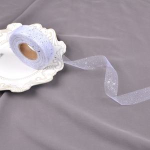 Kustom 25mm pita payet wajah ganda 100% poliester dekorasi poli dekorasi pola jaring gulungan berbagai dapat disesuaikan untuk hadiah - Product Image 3