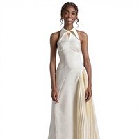 Robe de soirée mi-longue asymétrique plissée en satin haut de gamme, nouvelle collection été, qualité supérieure, personnalisable pour femme