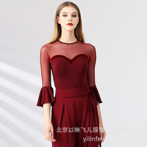 Ylf186 licou robe de danse latine adulte vêtements de danse latine robe de pratique d'été Rumba Samba <span class=keywords><strong>Salsa</strong></span> vêtements de danse - Product Image 6