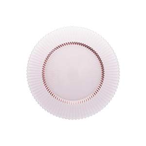 Assiette de présentation ronde en verre écologique réutilisable de 13 pouces, motif végétal, rose, décoration de fête - Product Image 1