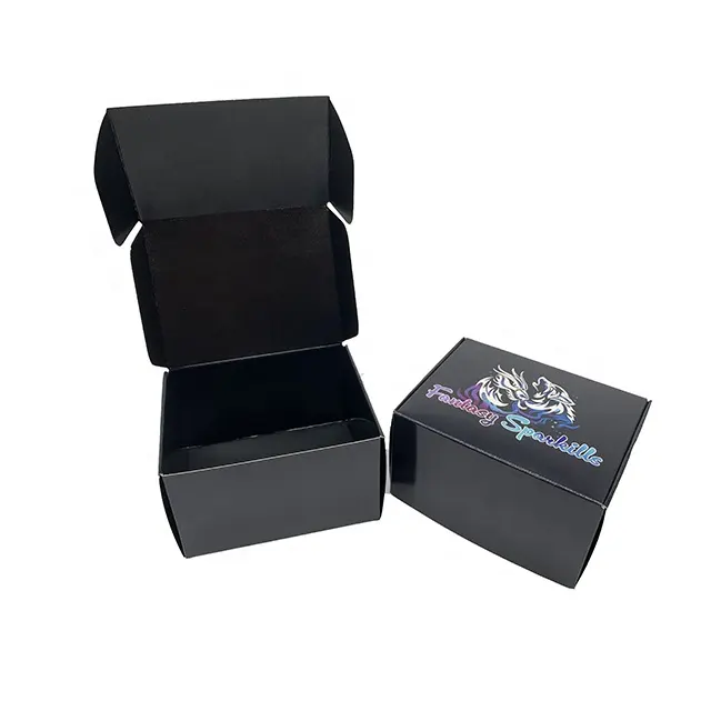 صندوق هدايا بطباعة مخصصة صندوق هدايا كرافت أسود علب من الورق المقوى للتعبئة والتغليف
