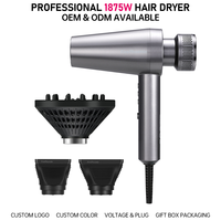 Sèche-cheveux FirePhoenix M2 OEM ODM 1875W avec moteur sans balais, ionique anti-frisottis, léger (430g), autonettoyant, prise US 125V