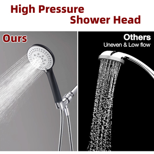 Áp lực cao Chrome cầm tay và tiết kiệm nước mưa đầu vòi sen cho phòng tắm với 5 cài đặt - Product Image 5