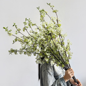 Branches de saule artificielles en neige, fleurs en soie blanc neige, haute simulation, accessoires de décoration pour mariage et maison - Product Image 4