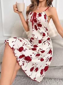 Camicia da notte Casual Sexy stampa floreale <span class=keywords><strong>pigiama</strong></span> domestico europeo e americano <span class=keywords><strong>estivo</strong></span> - Product Image 2