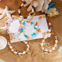 YEHHY – Colliers pendentifs géométriques tendance pour femmes, ras-de-cou en pierres irrégulières colorées, bijoux pour fêtes estivales à la plage