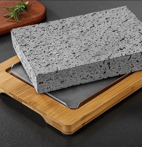 Parrilla <span class=keywords><strong>de</strong></span> roca volcánica granito natural Lava <span class=keywords><strong>piedra</strong></span> <span class=keywords><strong>de</strong></span> cocina bistec <span class=keywords><strong>piedra</strong></span> caliente parrilla asadora plato con bandeja - Product Image 2