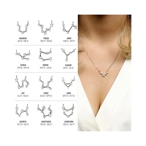 Dropshipping regalo collar de diamantes para mujer collar de signos del zodiaco collar del zodiaco Cadena de clavícula - Product Image 1