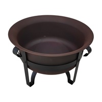 Brasero portable d'extérieur rond en acier pour brûler du bois, idéal pour la décoration de jardin, le camping et les fêtes, avec pique à bois