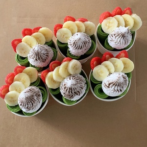 Modèle alimentaire de 8,5 cm de diamètre pour coupes de dessert, rouleaux de yaourt, rouleaux de crème glacée, aux saveurs banane, fraise, crème fouettée, matcha et thé vert, accessoires - Product Image 6