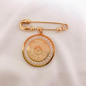 Truyền cảm hứng cho đồ trang sức mạ vàng hồi giáo Trâm bé pins hồi giáo hồi giáo Trâm CZ scripture masdallah Trâm thép không gỉ Pin - Product Image 1