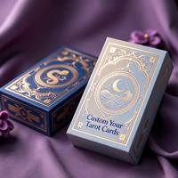 Boîte de rangement pour jeu de tarot au design personnalisé OEM avec estampage à chaud doré et guide d'oracle (matériau papier) pour cadeaux