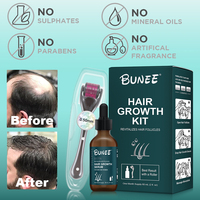 Marque privée Derma Roller Kit d'huile de croissance des cheveux Stimuler le cuir chevelu Repousse des cheveux Sérum essentiel Pour Hommes Femmes Saw Palmetto