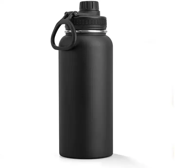 Water Bottle Insulated 1000ml 32 oz Stainless Steel Double Wall Vacuum Wide Mouth Sport Bottle with Leakproof Spout Lid