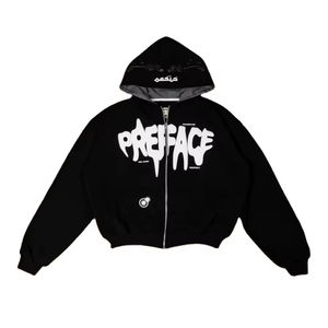 Autumn Luxury Streetwear <b>Men's</b> Cotton French Terry Heavyweight Hoodie Animal Pattern Rhinestone Design Hooded Custom Printed - Product Image 1